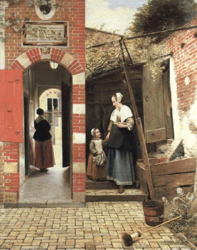 Pieter de Hooch the courtyard of a house in delft oil painting image